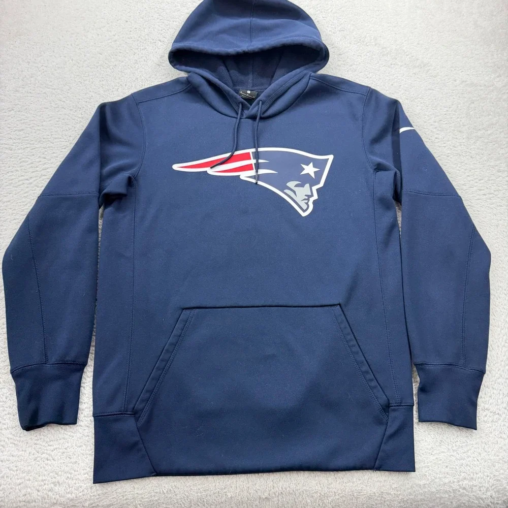 Nike‎ New England Patriots Dri-FIT Hoodie Mens Small Navy Blue NFL Pullover